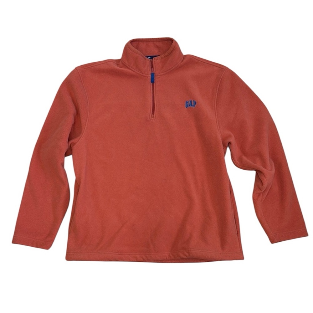 GAP Men’s XL Orange Quarter Zip Fleece Pullover Outdoor Casual